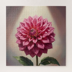 Pink Dahlia Flower Botanical Jigsaw Puzzle