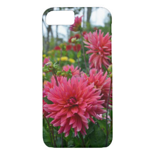 Pink dahlia flower garden iphone case