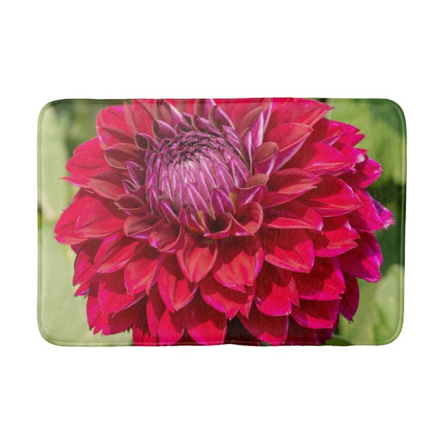 Pink Dahlia Flower Photography, Canadian Beauty Bath Mat (Front)