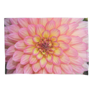 Pink dahlia flower pillowcase