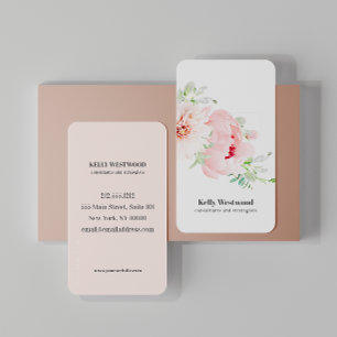 Pink Dahlia Flowers Beauty consultant Strategist Business Card