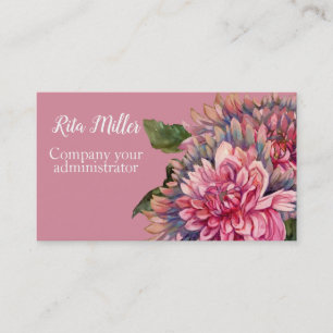 Pink Dahlia flowers Business Card