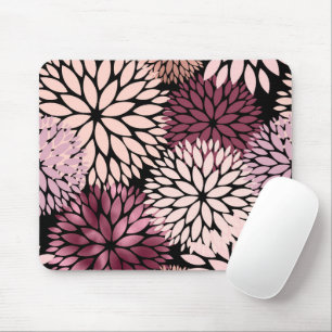 Pink Dahlia Flowers Floral Gardening Romantic Mouse Mat