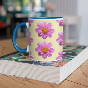 Pink Dahlia Pattern Mug