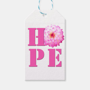 Pink Dahlia Photo HOPE Gift Tag