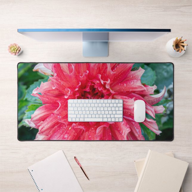Pink Dahlia Photography, Canadian Flower Desk Mat (Office 1)