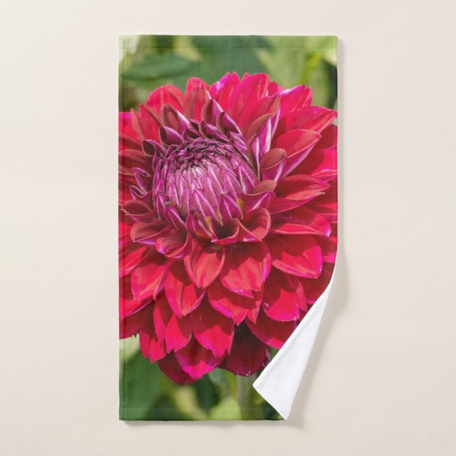 Pink Dahlia Photography, Canadian Flower Hand Towel (Hand Towel)