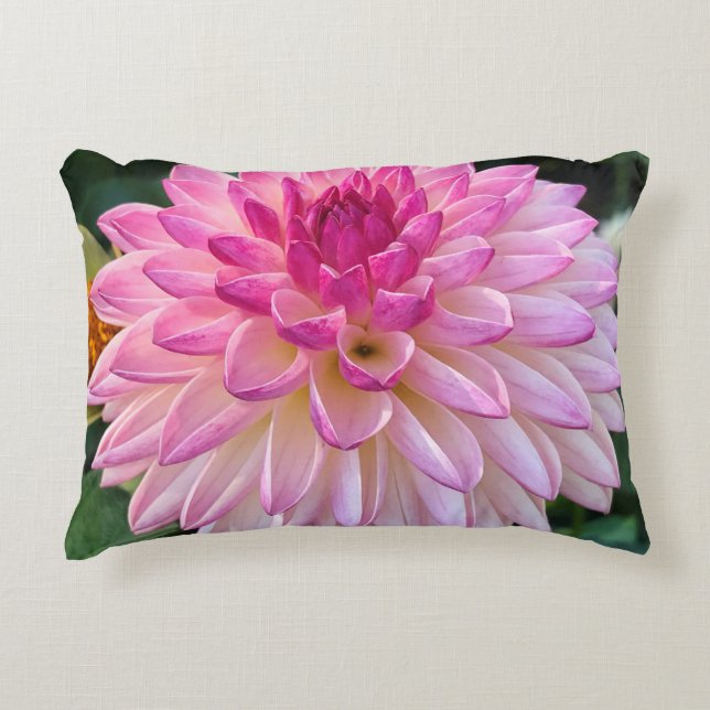 Pink Dahlia Throw Pillow (Front)