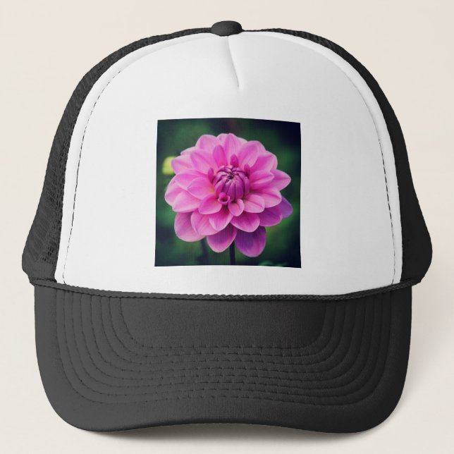 Pink Dahlia Trucker Hat (Front)
