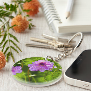 Pink Dahlias Key Chain
