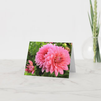 pink dahlias note card