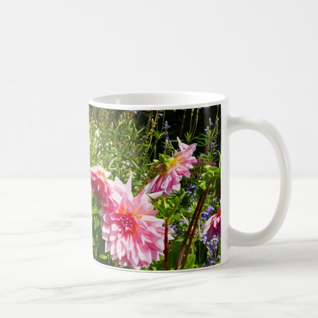 Pink Dahlias (Otto's Thrill) Coffee Mug (Right)