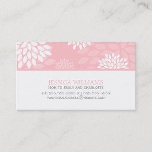 Pink Dahlias Pattern Calling Card