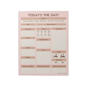 Pink Daily Planner   ADHD Productivity Planner Notepad