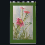 Pink Daises 2025 Floral Calendar<br><div class="desc">Simple flowers of pink daises blowing in a soft breeze. Delicate feel,  spring or summer,  simple statement.</div>