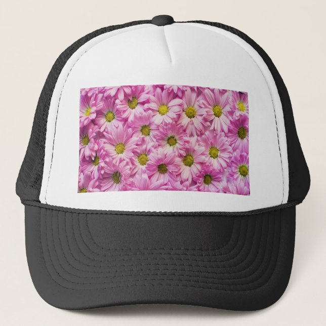 Pink Daises Trucker Hat (Front)