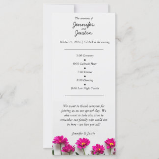 Pink Daisey Wedding Program