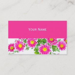 Pink Daisies / Asters Bouquet + your ideas Business Card