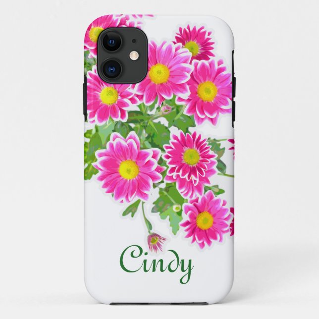 Pink Daisies / Asters Bouquet + your ideas Case-Mate iPhone Case (Back)