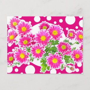 Pink Daisies / Asters Bouquet + your ideas Postcard