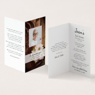 Pink Daisies Cowboy Boots Funeral Memorial Prayer Business Card