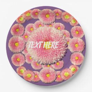 Pink Daisies  Custom Paper Plates 9 in