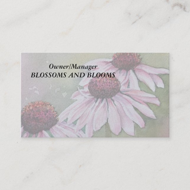 PINK DAISIES CUSTOMIZABLE BUSINESS CARDS (Front)