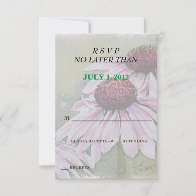 PINK DAISIES CUSTOMIZABLE RSVP CARDS (Front)