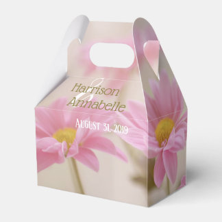 Pink Daisies Elegant Favour Boxes Romantic Flowers