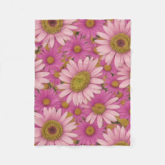 Pink Daisies Fleece Blanket (Front)