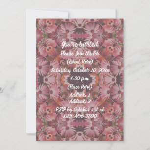 Pink Daisies Floral Art Party Invitation