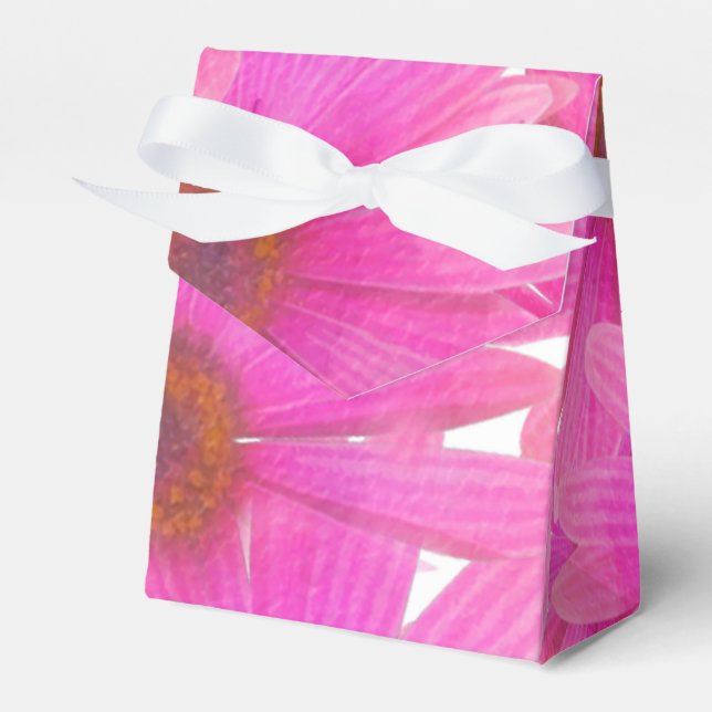 Pink Daisies Floral Daisy Elegant Spring Favour Box (Front Side)
