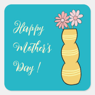 Pink Daisies in a Vase Mother's Day Sticker