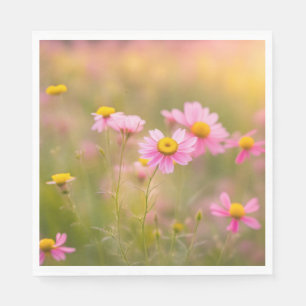 Pink Daisies Meadow Napkin