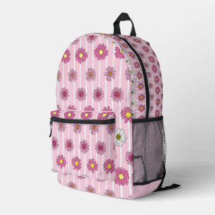Pink Daisies Printed Backpack