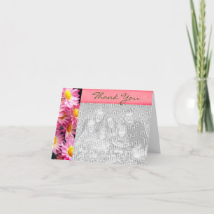 Pink Daisies Thank You Photo Card