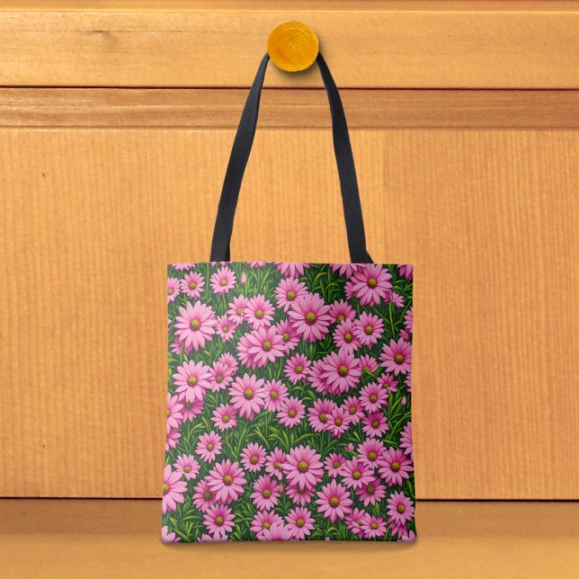 Pink Daisies Tote Bag (Tote bag with pink daisies)