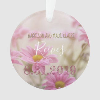 Pink Daisies Wedding Acrylic Ornament Flowers
