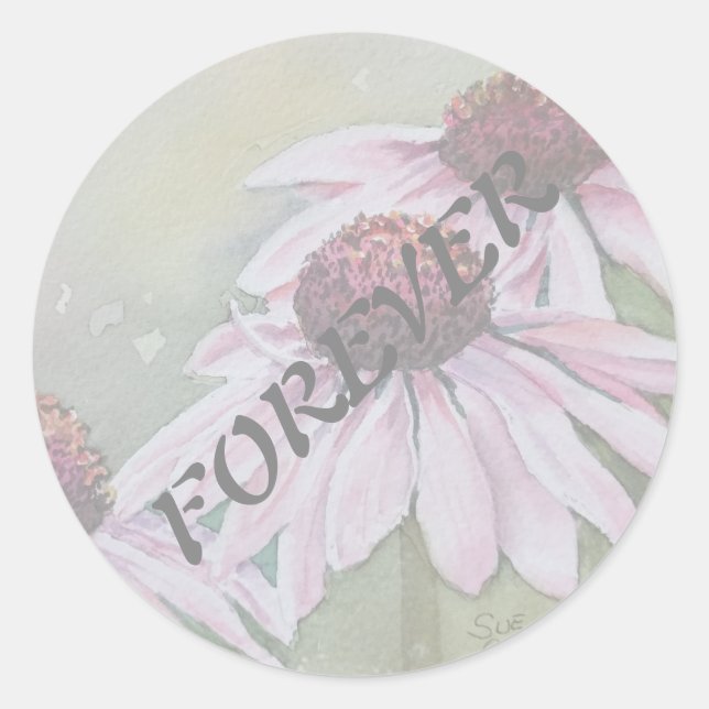PINK DAISIES WEDDING STICKERS (Front)