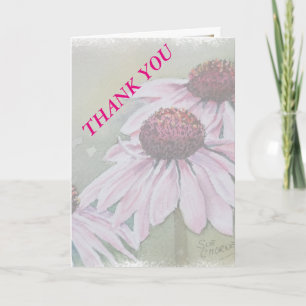 PINK DAISIES WEDDING THANK YOU CARD