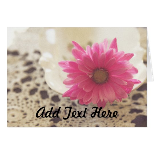 Pink Daisy and Lace Card