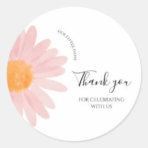 Pink Daisy Birthday Favor Tags Thank You