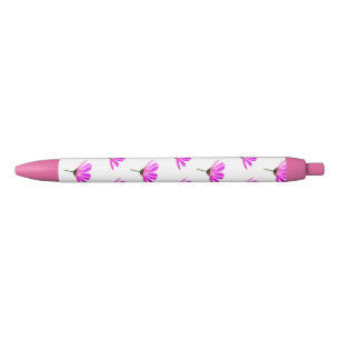 Pink Daisy   Black Ink Pen
