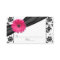 Pink Daisy Black White Floral Wedding Place Cards