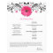 Pink Daisy Black White Floral Wedding Program