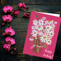 Pink Daisy Bouquet Customize it! HAPPY BIRTHDAY