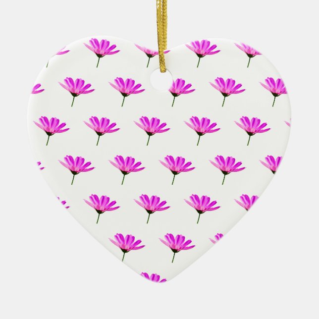 Pink Daisy   Ceramic Tree Decoration (Front)