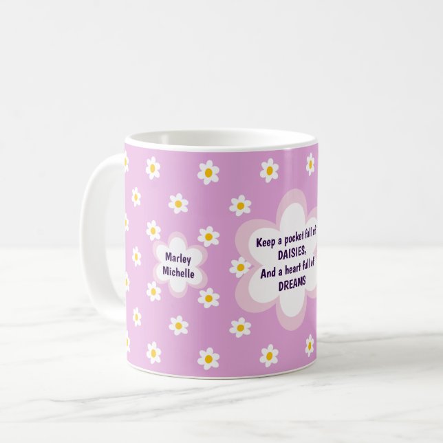 Pink Daisy-chain Classic Coffee Mug (Front Left)