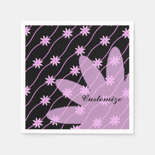 Pink Daisy Chain Floral Pattern Napkins