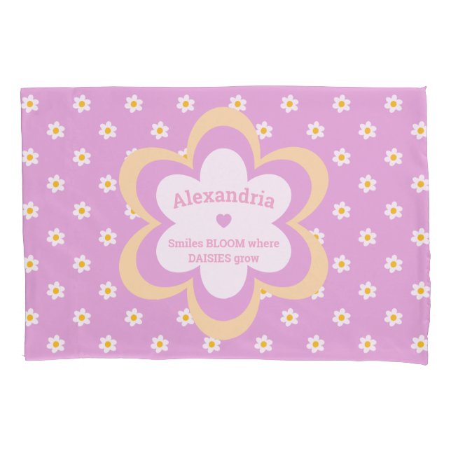 Pink Daisy-Chain Standard Pillow Case (Front)
